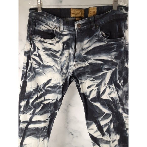 EVOLUTION Jeans Mens 38x30  Straight Leg Strechy Stonewashed Y2K Punk Skater - Picture 2 of 9